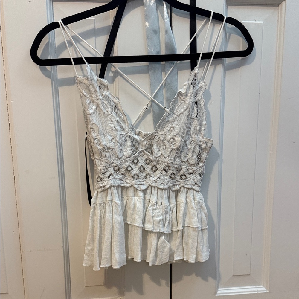 Free People White Lace Blouse